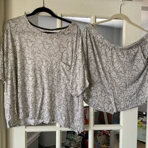 Gray Mickey Mouse Pajama Set Disney